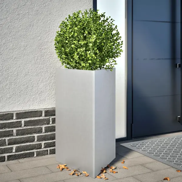 Gossi jardiniere gradina, 2 buc. 50x43x75 cm otel galvanizat triunghi