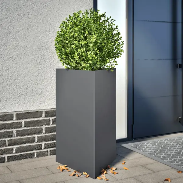 Gossi jardiniere gradina, 2 buc. antracit 50x43x75 cm otel triunghi