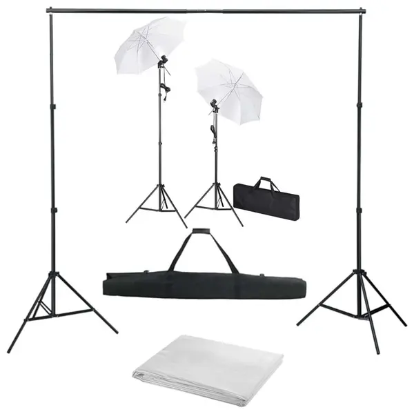 Gossi kit studio foto cu fundal, lampi si umbrele