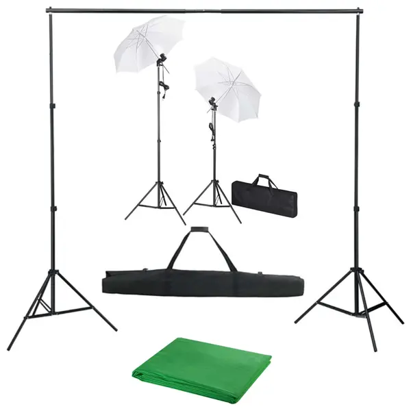 Gossi kit studio foto cu fundal, lampi si umbrele