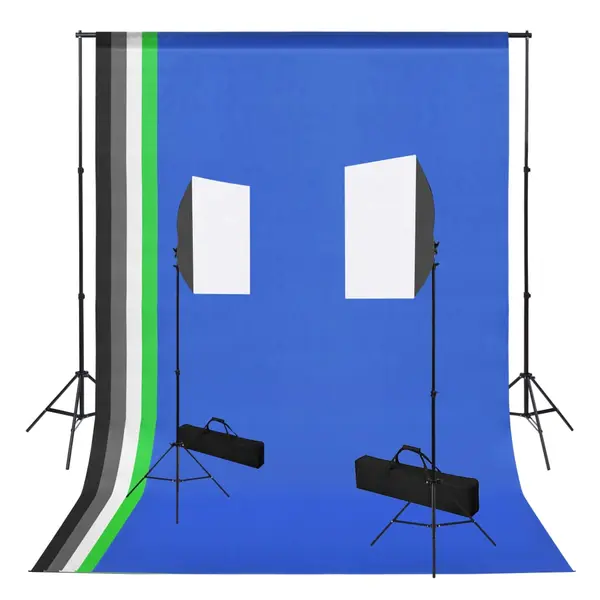 Gossi kit studio foto cu lumini modelatoare si fundaluri