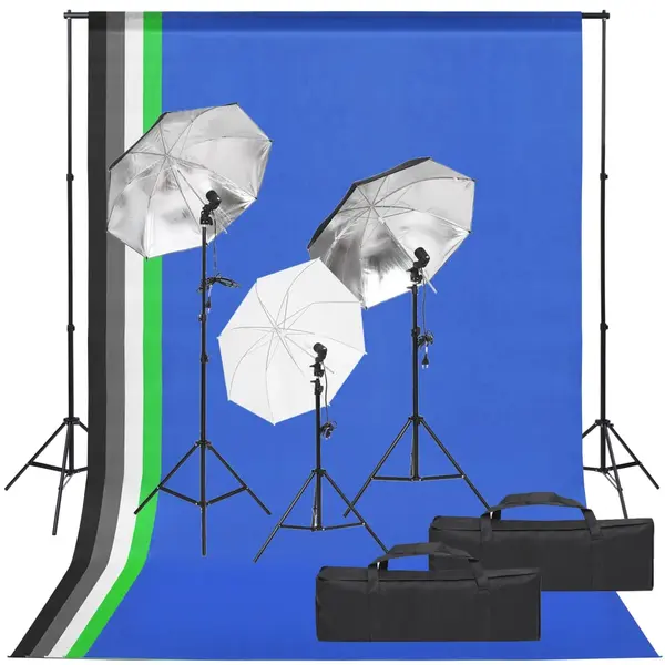Gossi kit studio foto cu set de lumina si fundal