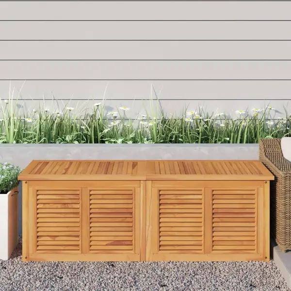 Gossi lada depozitare gradina cu geanta, 150x50x53 cm, lemn masiv tec