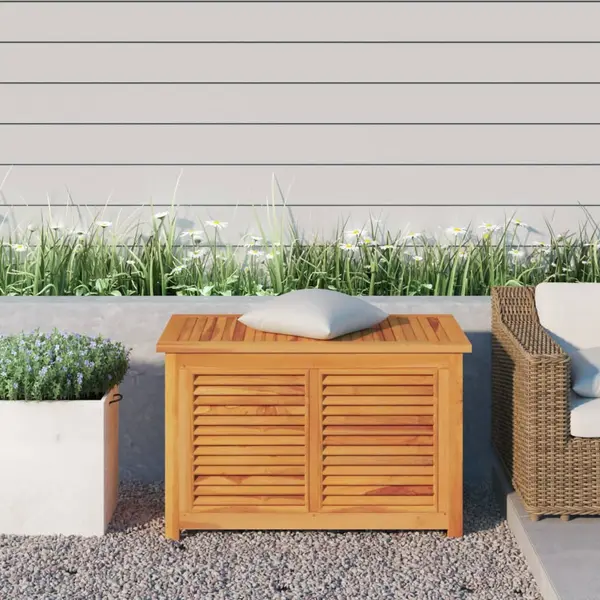 Gossi lada depozitare gradina cu geanta, 90x50x58 cm, lemn masiv tec