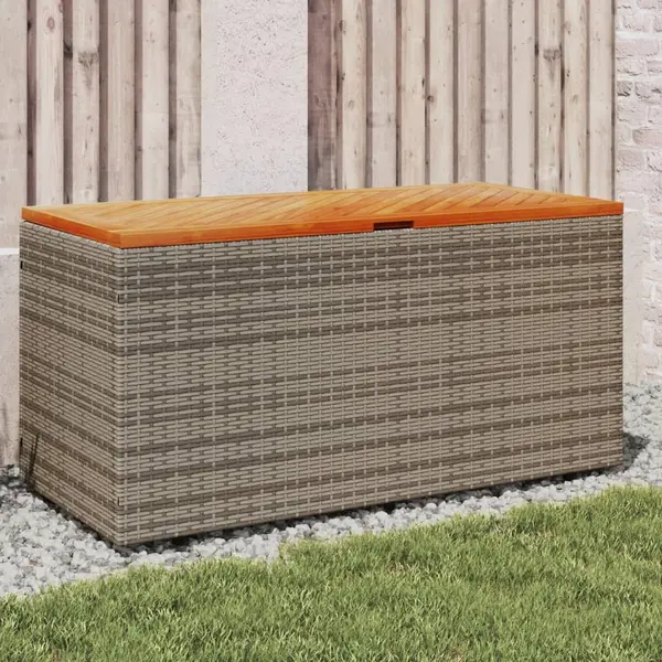 Gossi lada depozitare gradina gri 110x50x54 cm lemn acacia poliratan
