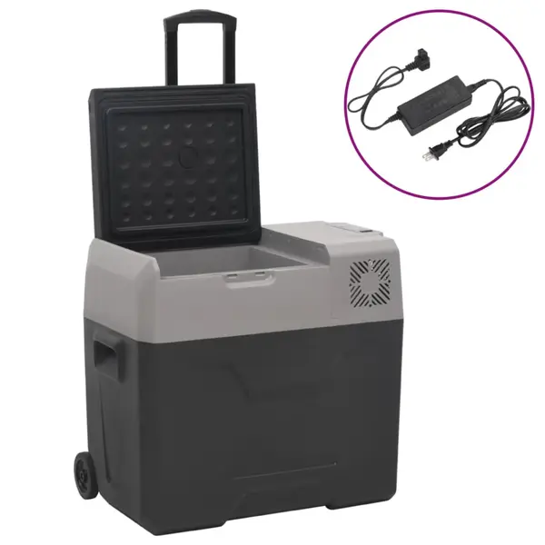 Gossi lada frigorifica cu roata&adaptor negru&gri 30 l polipropilena