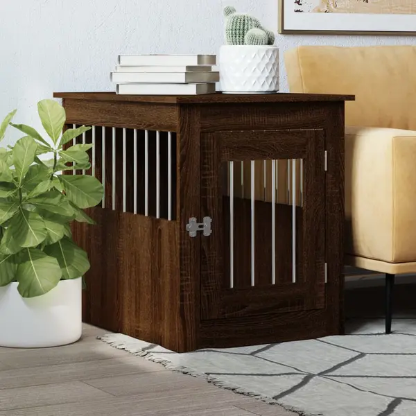 Gossi lada pentru caini, stejar maro, 55x75x65 cm, lemn compozit