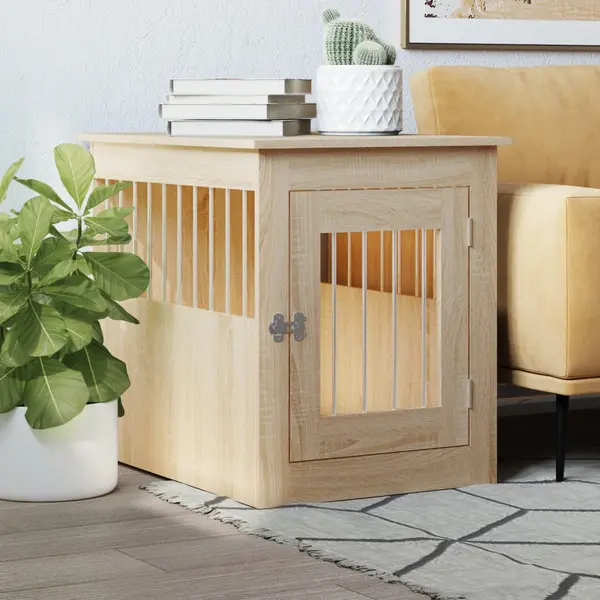 Gossi lada pentru caini, stejar sonoma, 55x75x65 cm, lemn compozit
