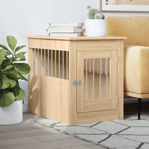 Gossi lada pentru caini, stejar sonoma, 55x80x68 cm, lemn compozit