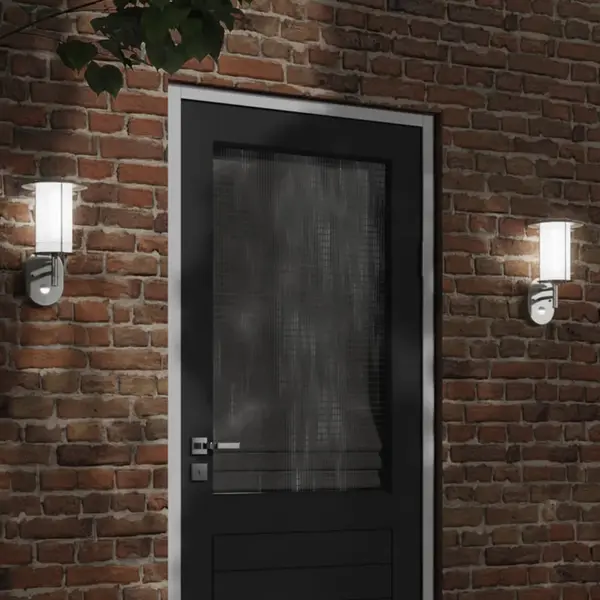Gossi lampa de perete exterior cu senzor, argintiu, otel inoxidabil