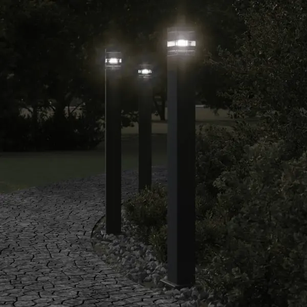 Gossi lampa de podea de exterior, negru, 110 cm, aluminiu