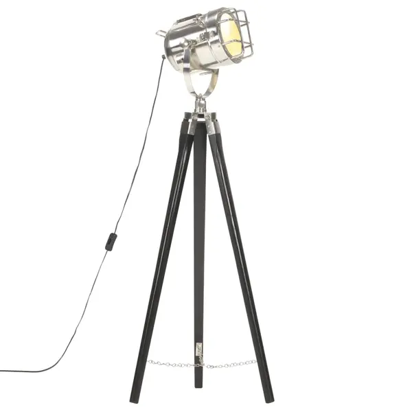 Gossi lampa de podea trepied, negru, 97 cm, lemn masiv de mango
