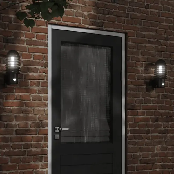 Gossi lampa exterioara de perete cu senzor, negru, otel inoxidabil