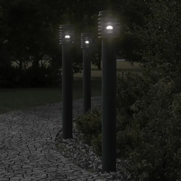 Gossi lampa exterioara de podea, negru, 110 cm, otel inoxidabil