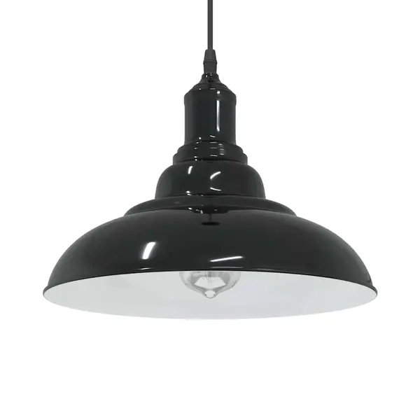 Gossi lampa suspendata reglabila pe inaltime e27 negru lucios metal