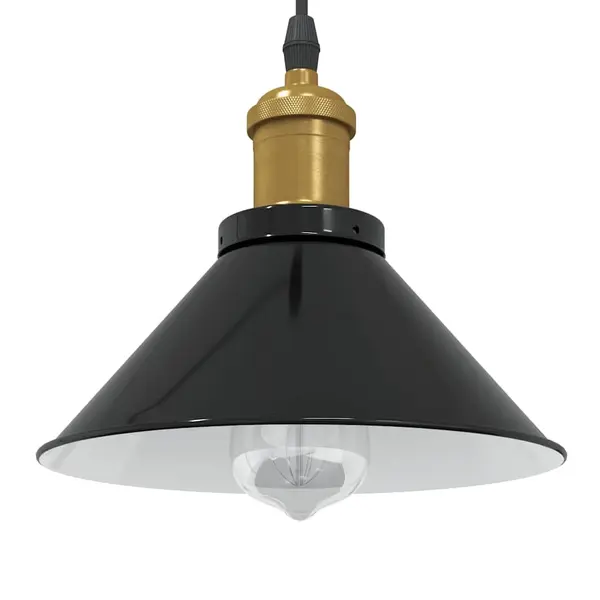 Gossi lampa suspendata reglabila pe inaltime e27 negru lucios metal