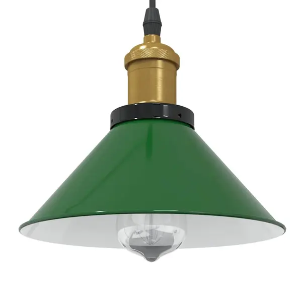 Gossi lampa suspendata reglabila pe inaltime e27 verde lucios metal