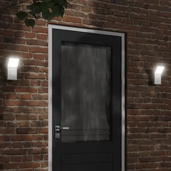 Gossi lampi exterioare de perete cu led 2 buc. alb, aluminiu turnat