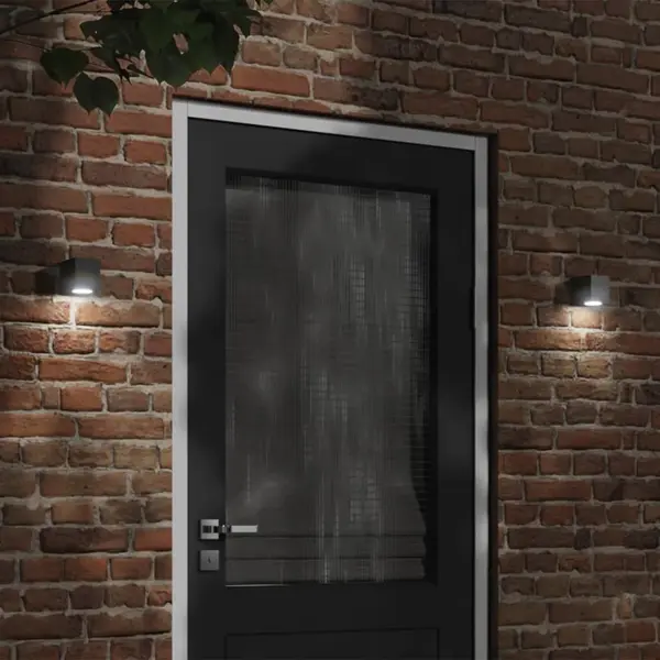 Gossi lampi exterioare de perete cu led 2 buc. negru, aluminiu turnat