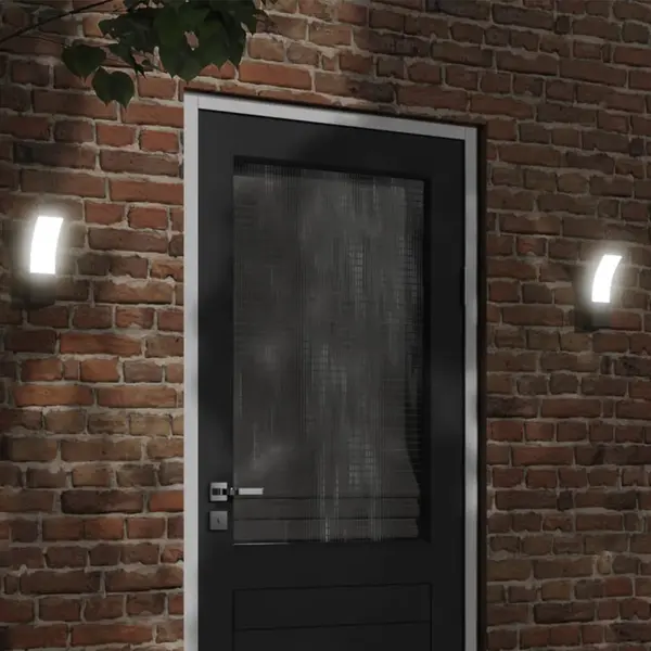 Gossi lampi exterioare de perete cu led 2 buc. negru, aluminiu turnat