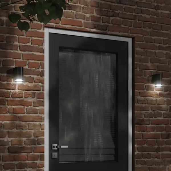 Gossi lampi exterioare de perete cu led 2 buc. negru, aluminiu turnat