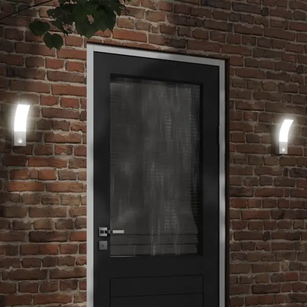 Gossi lampi exterioare de perete led/senzor 2 buc alb aluminiu turnat