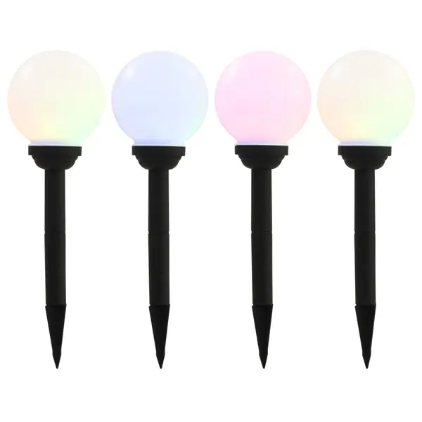Gossi lampi solare de exterior cu led, 4 buc., 15 cm, rgb, sferic