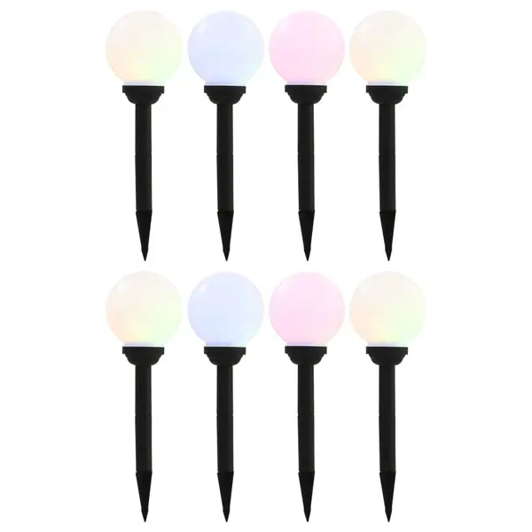 Gossi lampi solare de exterior cu led, 8 buc., 15 cm, rgb, sferic