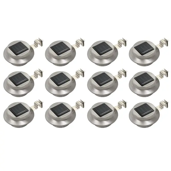 Gossi lampi solare de exterior led, 12 buc., alb, 12 cm, rotund