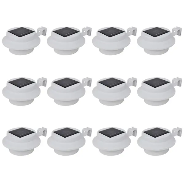 Gossi lampi solare de exterior pentru gard cu led, 12 buc., alb