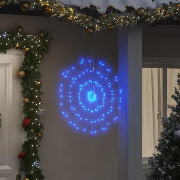 Gossi lumina stelara de craciun 140 led-uri, 4 buc., albastru, 17 cm