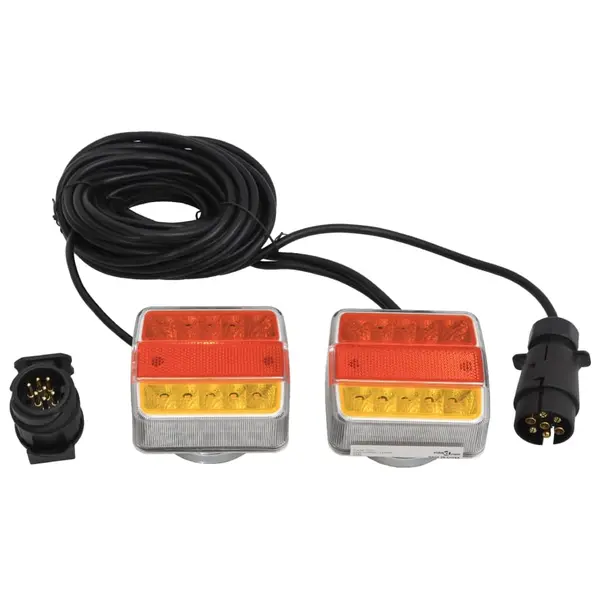 Gossi lumini pentru remorca, 2 buc., rosu, 10,5x7,5x10 cm bec led 12v