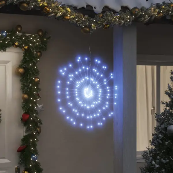 Gossi lumini stelare de craciun 140 led-uri, 8 buc., alb rece, 17 cm