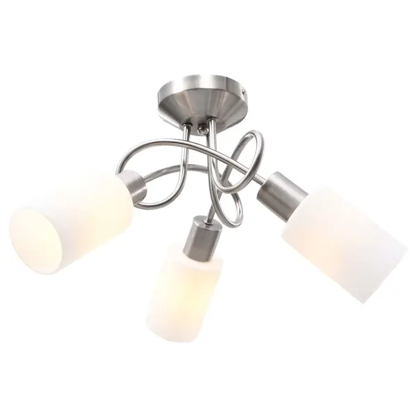 Gossi lustra cu abajururi din ceramica, 3 becuri e14, alb, con