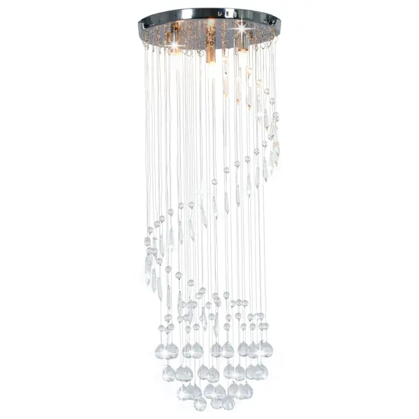 Gossi lustra cu margele de cristal, argintiu, spirala, g9