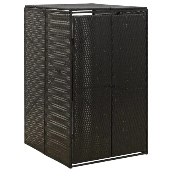 Gossi magazie de pubela cu roti, negru, 70x80x117 cm, poliratan