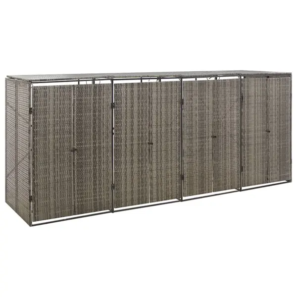 Gossi magazie de pubele cvadrupla, gri, 274x80x117 cm, poliratan