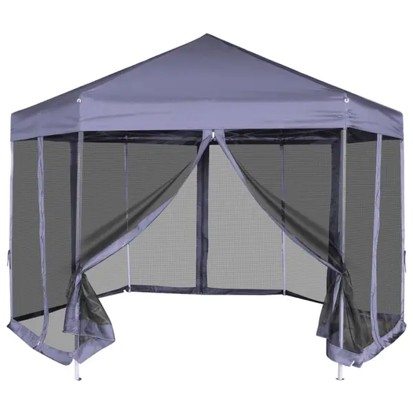 Gossi marchiza hexagonala pliabila 6 pereti albastru inchis 3,6x3,1 m