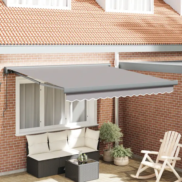 Gossi marchiza retractabila automata gri deschis 350x250 cm, Gossi tesatura de inlocuire pentru marchiza de 3,5x2,5 m gri deschis