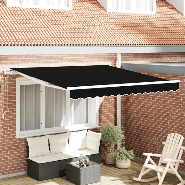 Gossi marchiza retractabila automata neagra 300x250 cm, fabrica de inlocuire pentru marchiza Gossi pentru cadru de 3x2.5 m negru