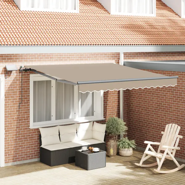 Gossi marchiza retractabila manuala cu led bej 300x250 cm, Gossi material de inlocuire pentru marchiza 3x2.5 m bej