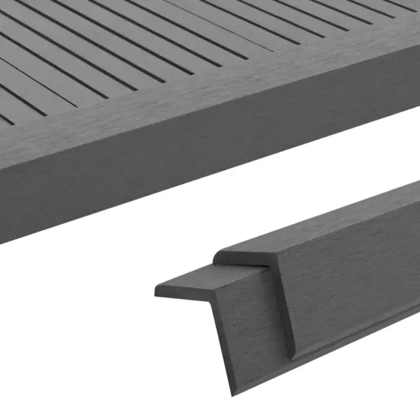 Gossi margini cornier pentru terasa wpc, 5 buc, 170 cm, gri