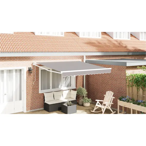 Gossi marquiza retractabila gri 350x250 cm, Gossi tesatura de inlocuire pentru marquiza cu cadru de 3.5x2.5 m gri deschis