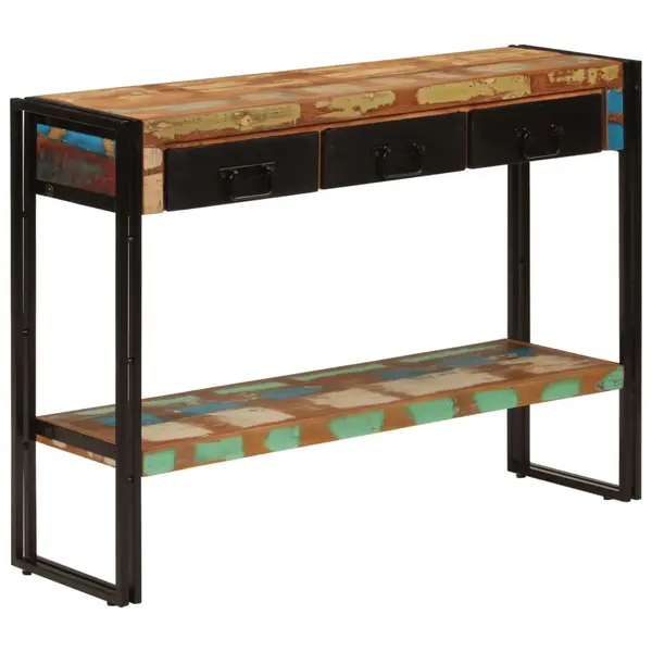 Gossi masa consola, 110x30x76 cm, lemn masiv reciclat