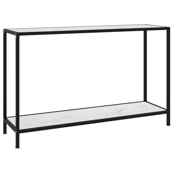 Gossi masa consola, alb, 120 x 35 x 75 cm, sticla securizata