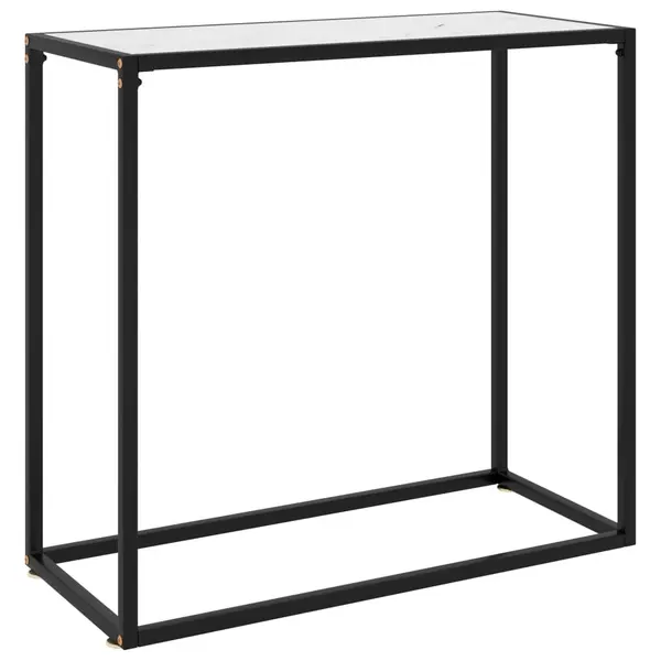Gossi masa consola, alb, 80x35x75 cm, sticla securizata