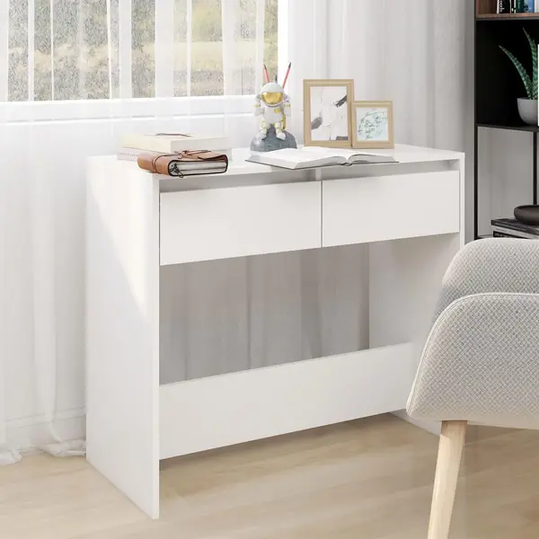 Gossi masa consola, alb, 89x41x76,5 cm, lemn prelucrat