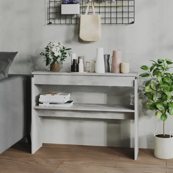 Gossi masa consola, gri beton, 102x30x80 cm, pal