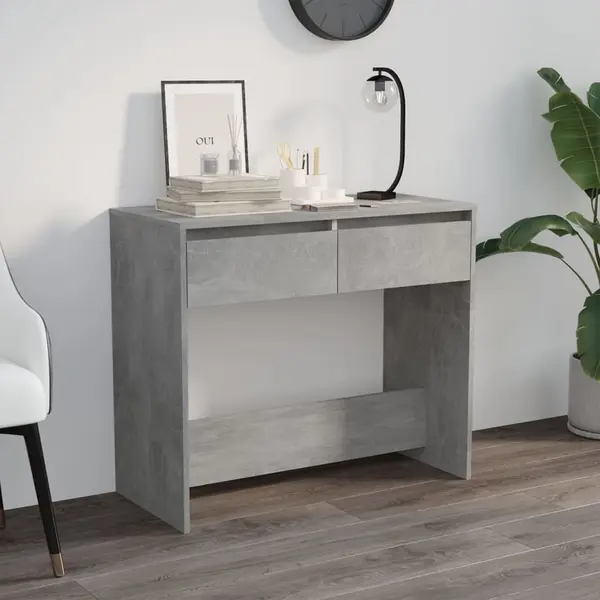 Gossi masa consola, gri beton, 89x41x76,5 cm, otel