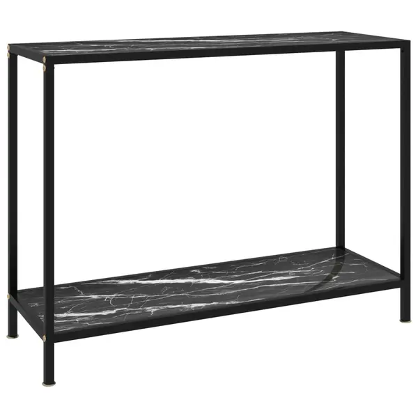 Gossi masa consola, negru, 100 x 35 x 75 cm, sticla securizata